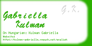 gabriella kulman business card